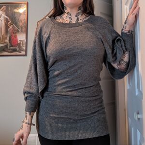 French Connection Gray Sweater Dress SZ M Wool Blend